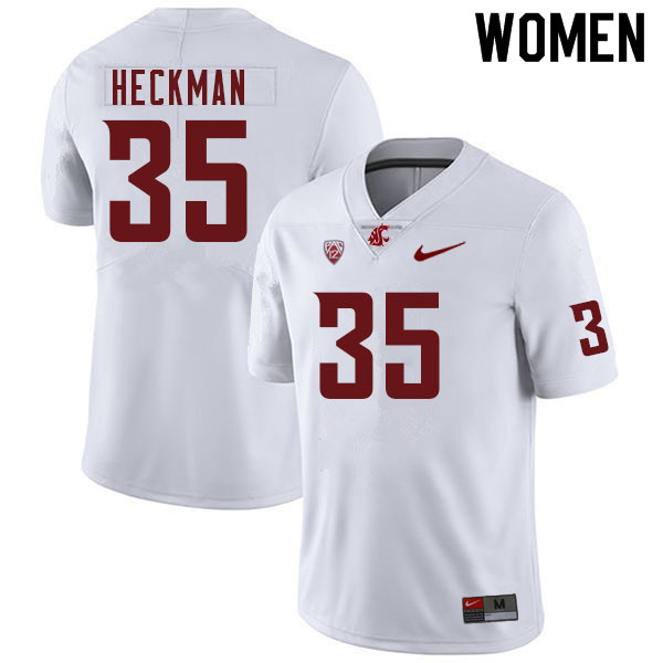 Women #35 Will Heckman Washington Cougars College Football Jerseys Sale-White